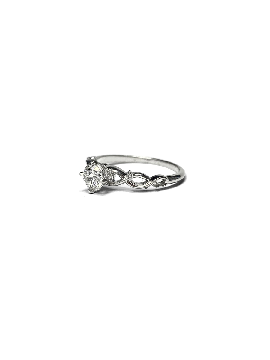 Twisting Shoulders Engagement Ring White Gold