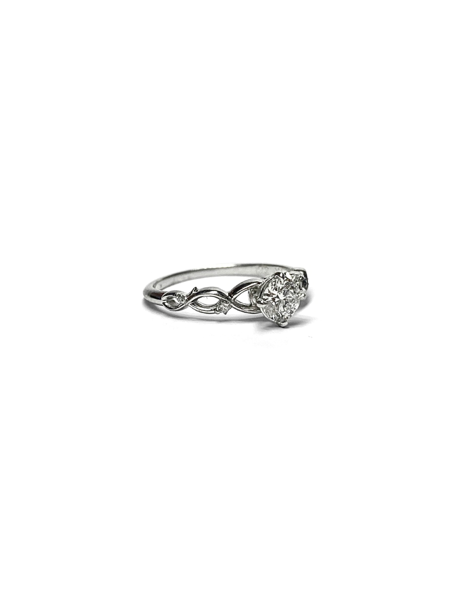 Twisting Shoulders Engagement Ring White Gold