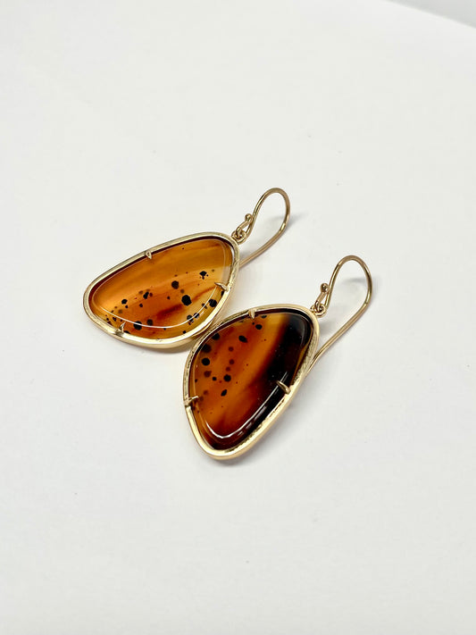 With the Bees Agate Slice Earrings