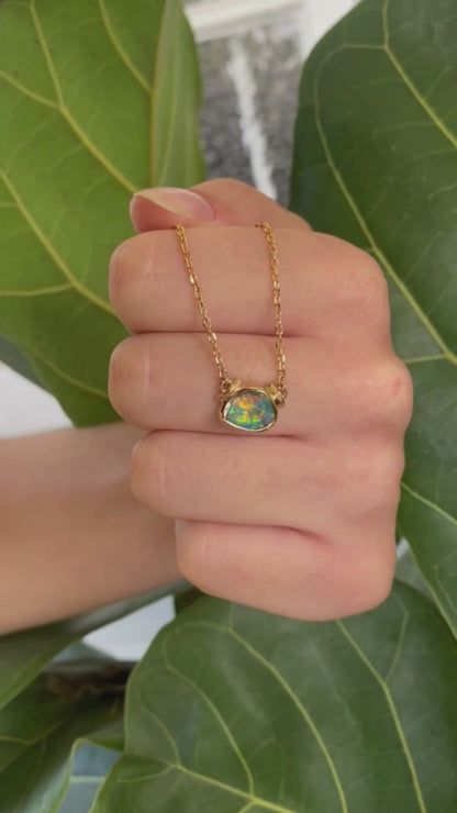 Green Galaxy Opal Pendant