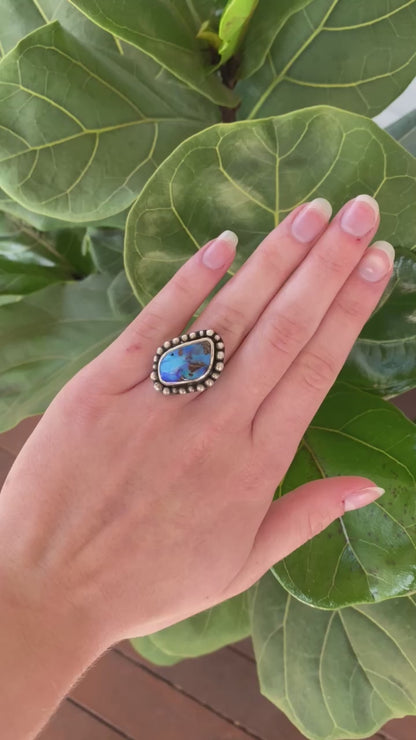 In the Sky Blue Queensland Boulder Opal Silver Ring