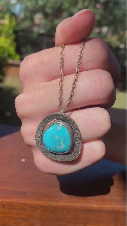 Desert Sun | Blackened Silver Turquoise Pendant