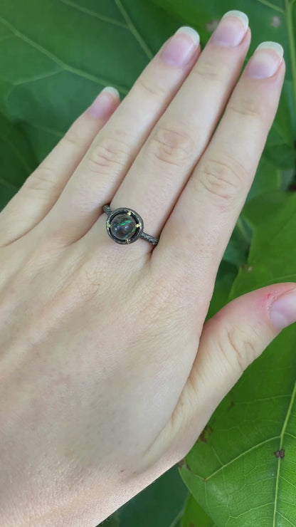 Nesting Opal and Silver Ring