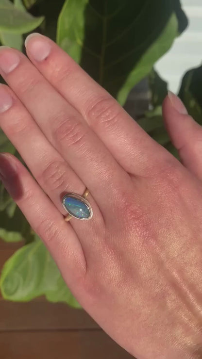 Rainbow Sky Shimmer Opal Ring