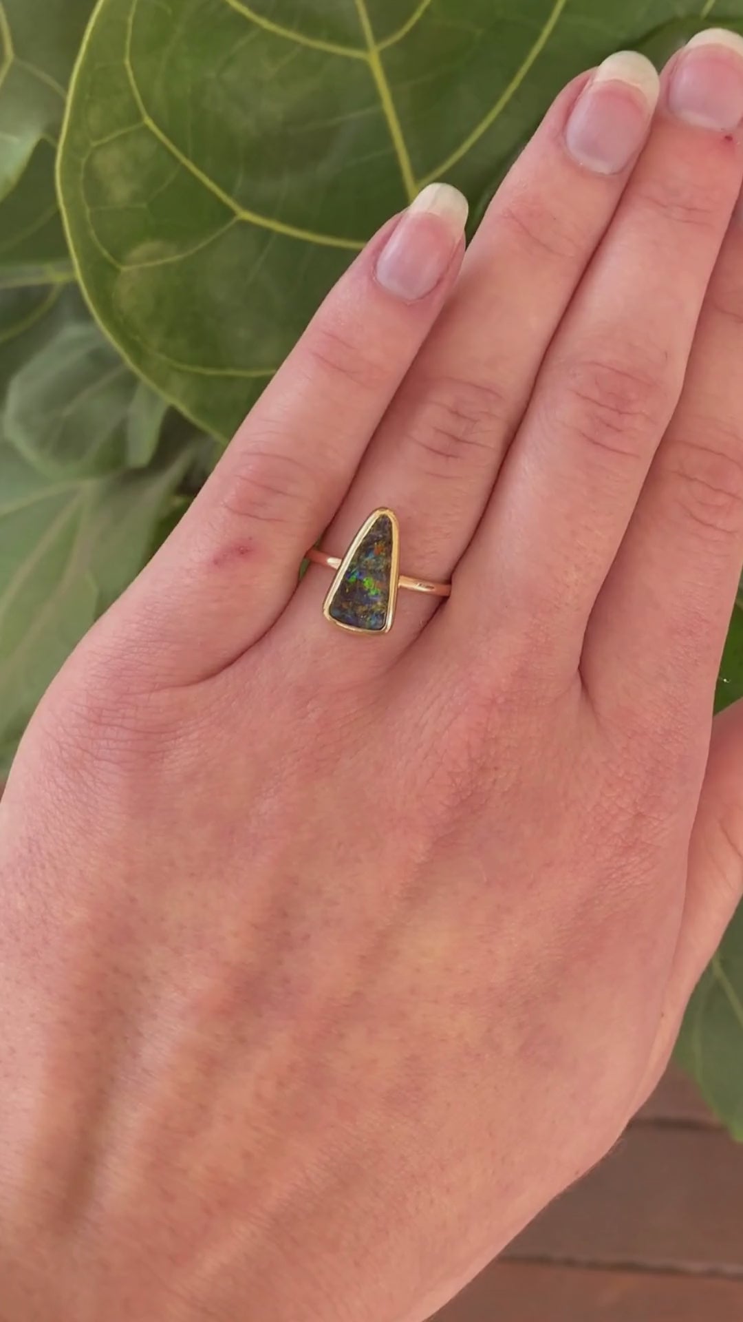 Triangle opal ring hotsell