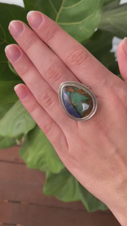 Queensland Boulder Opal Gaia Ring