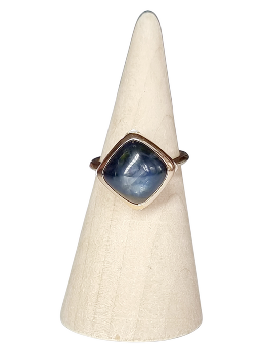 Midnight Swim Sapphire and Three Tone Ring