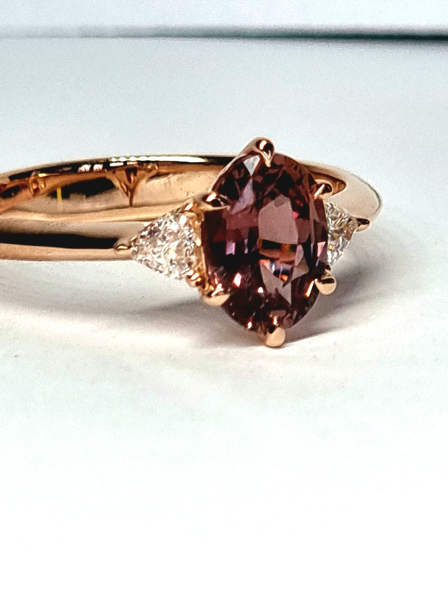Pink Sky Natural Sapphire and Diamond Ring