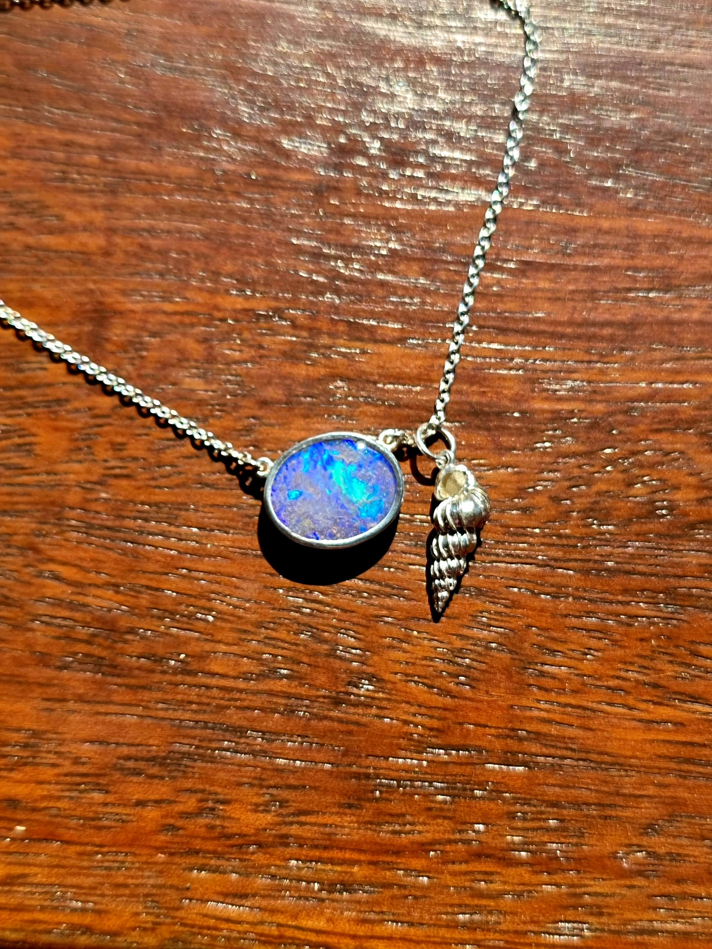 Ocean Porthole Solid Opal Pendant