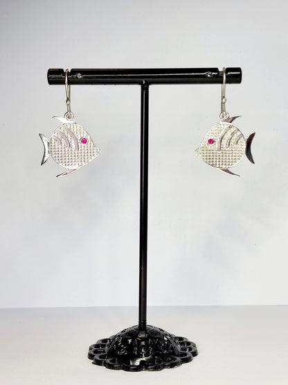 Swimmy Fish Ruby Earrings