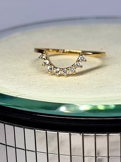 Half Diamond Halo Diamond Ring