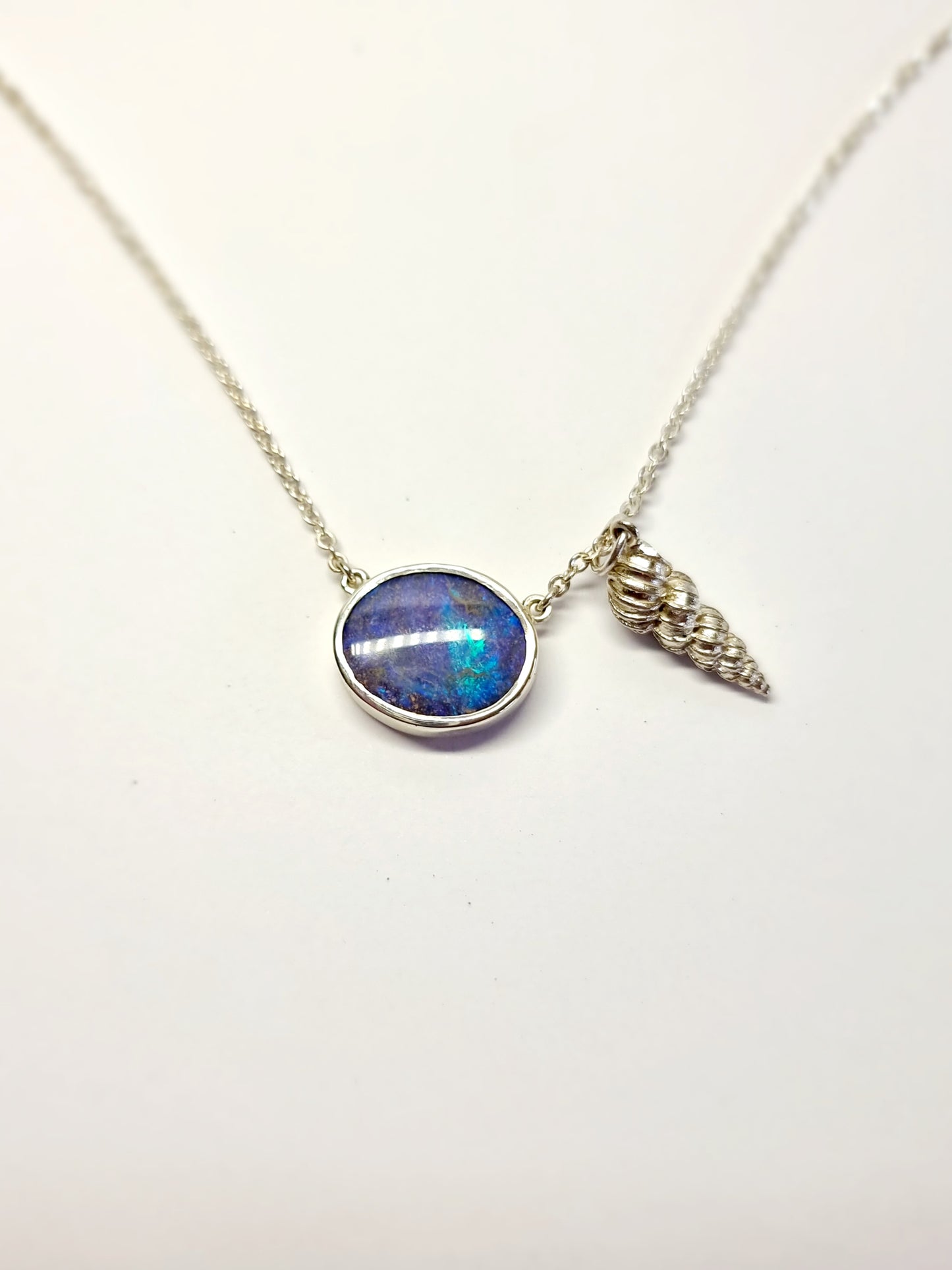 Ocean Porthole Solid Opal Pendant
