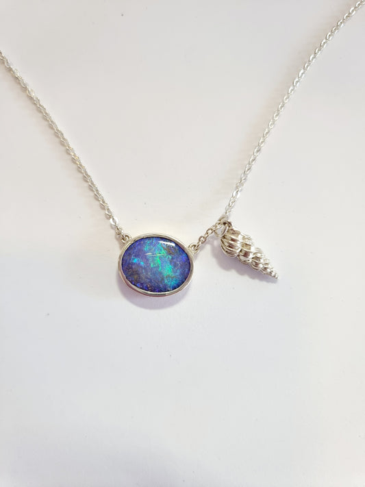 Ocean Porthole Solid Opal Pendant