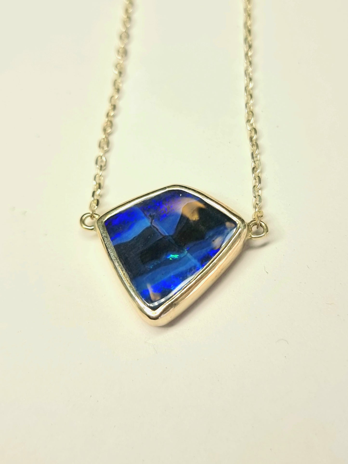 Blue Lava Swirl Opal Pendant