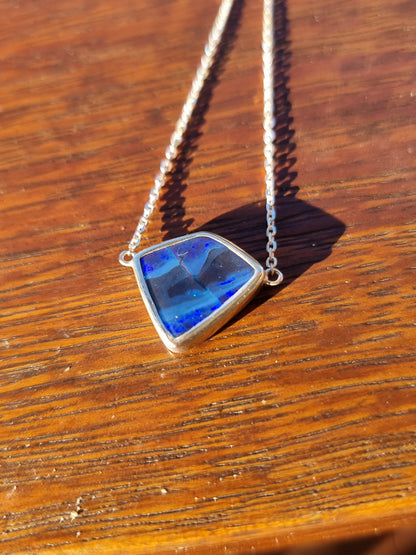 Blue Lava Swirl Opal Pendant