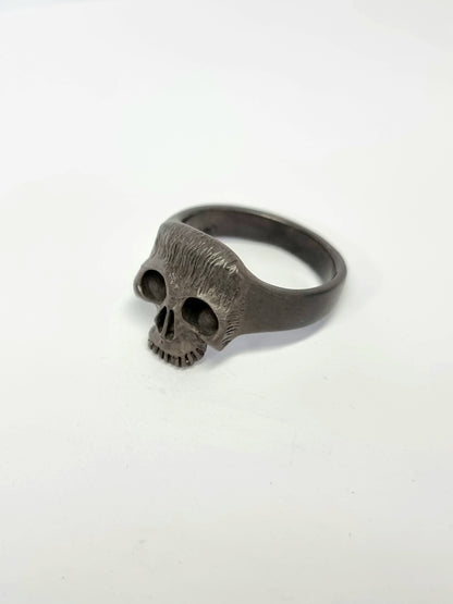 Skull Ring Blackened Silver