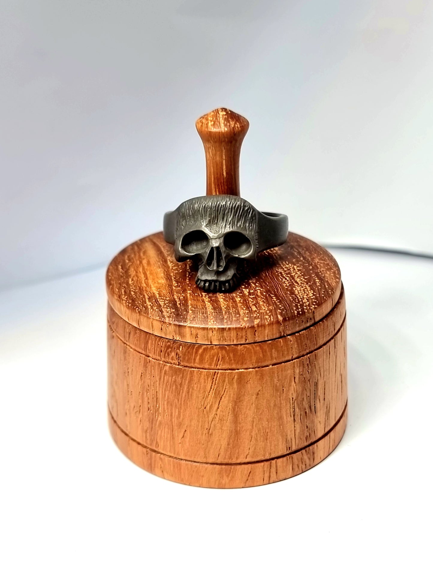 Skull Ring Blackened Silver