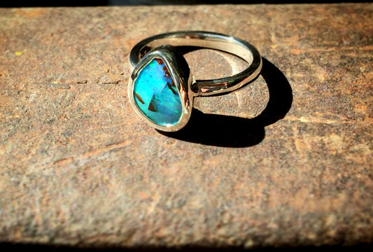 UPDATE: Blue Boulder Opal Ring