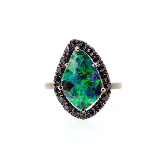 UPDATE: Fringe Ring - Boulder Opal Bright Green Ring