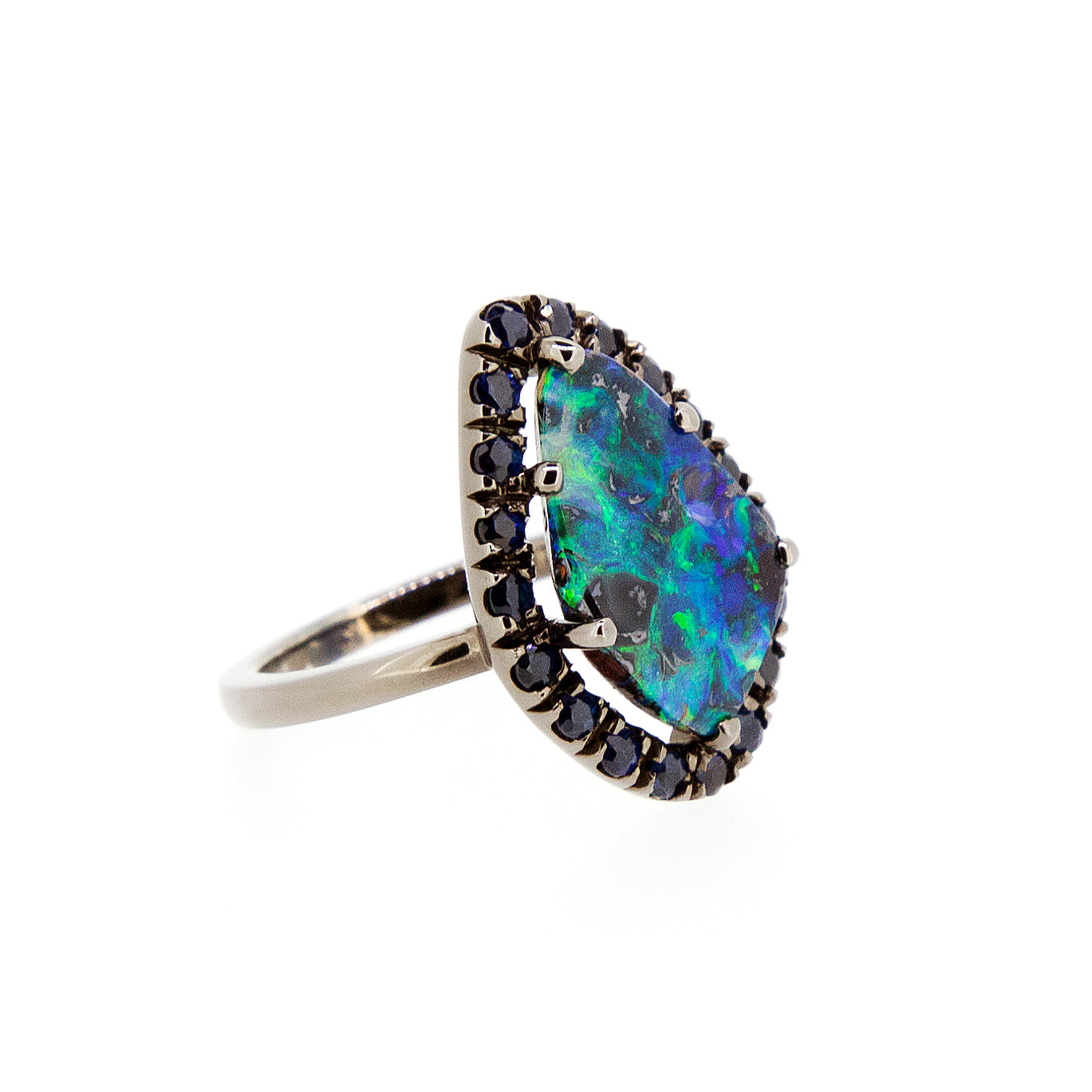 UPDATE: Fringe Ring - Boulder Opal Bright Green Ring