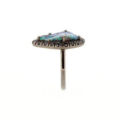 UPDATE: Fringe Ring - Boulder Opal Bright Green Ring