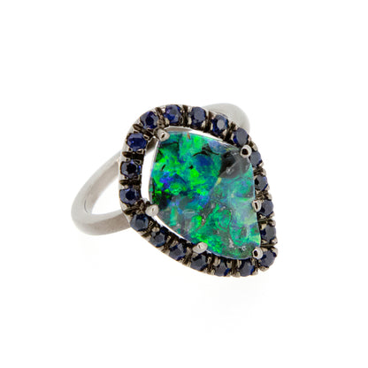 UPDATE: Fringe Ring - Boulder Opal Bright Green Ring