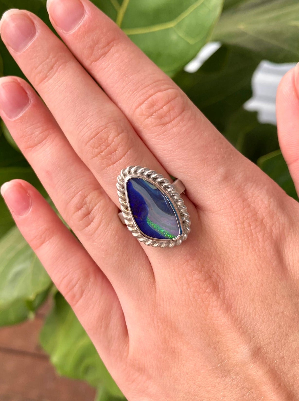 Cosmic Wave Opal Ring