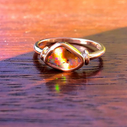 Honey Glow Opal Ring