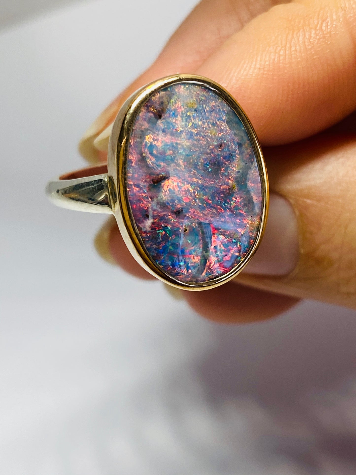 Pink Milky Way Opal Ring