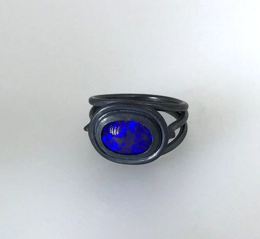 UPDATE: Ancient Opal Ring - Black Opal and Silver