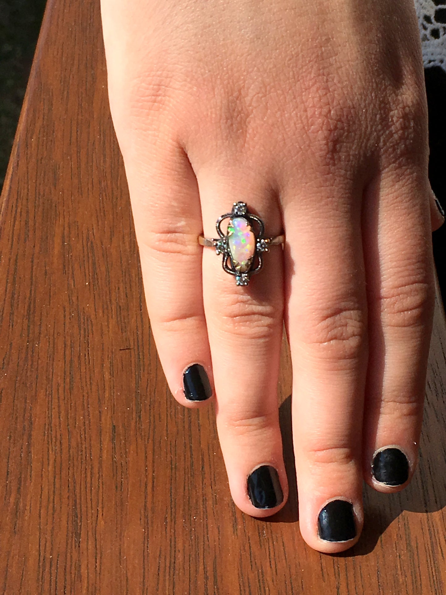 Opal and Diamond Mystical Ring