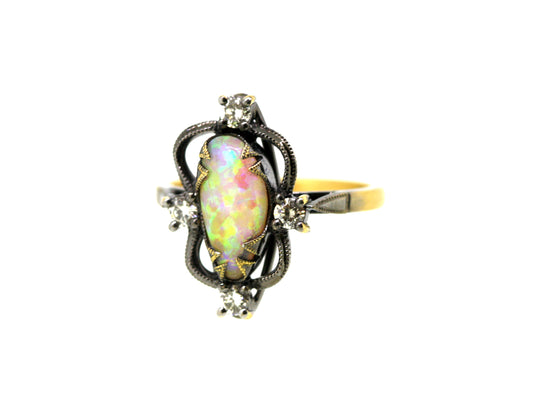 Opal and Diamond Mystical Ring