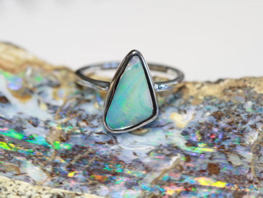 UPDATE: Boulder Opal Silver Ocean Wave Ring