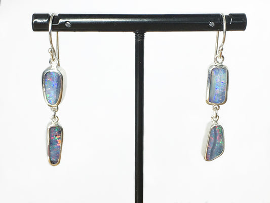 UPDATE: Opal Double Drop and Silver Earrings