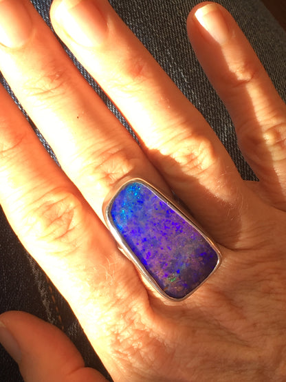 UPDATE: Purple Queensland Boulder Opal Ring