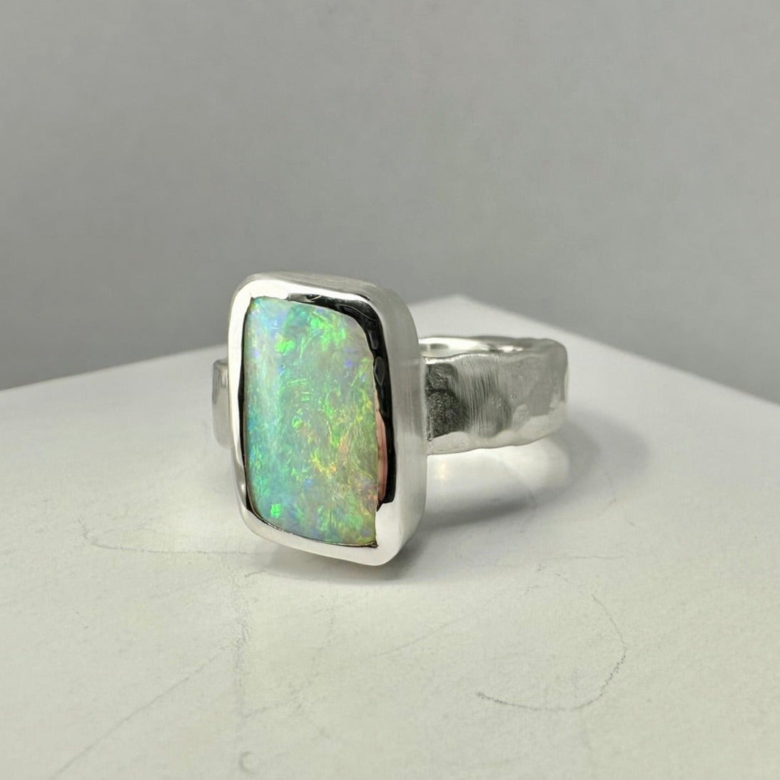 Queensland Boulder Opal Stirling Silver Ring
