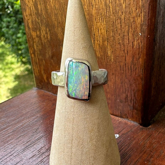 Queensland Boulder Opal Stirling Silver Ring