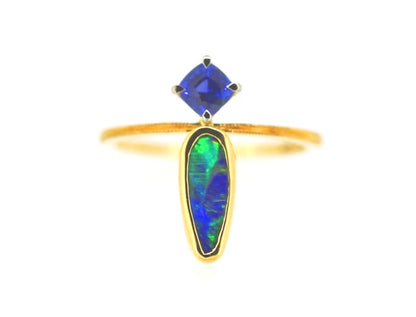 UPDATE: Fringe Ring - Sapphire and Opal Dainty Ring