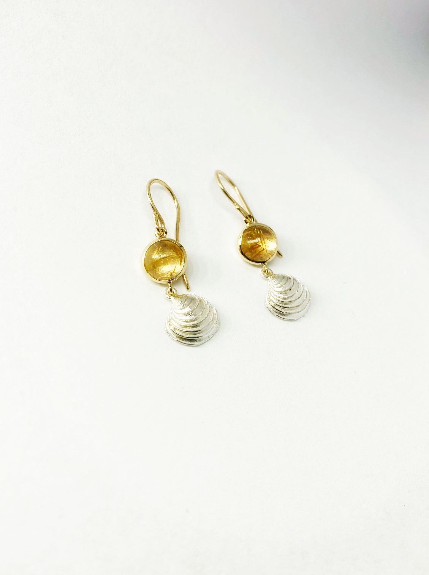 Coastal spun gold earrings