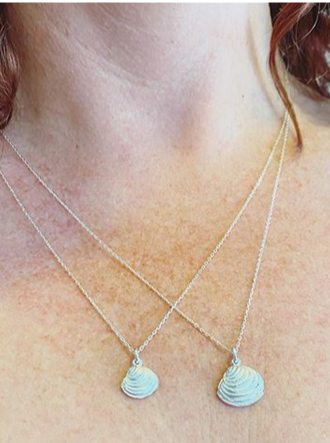 Coastal Silver Shell Pendant Large