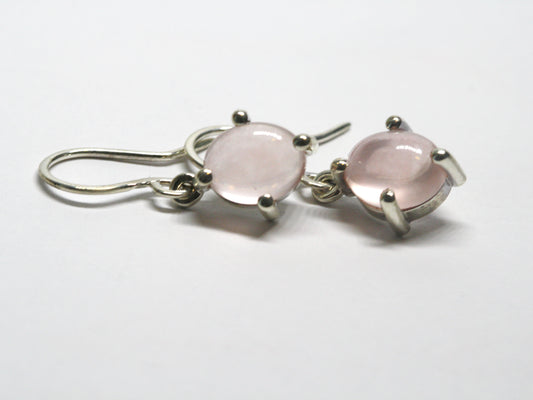 UPDATE: Handmade Silver Rose Quartz Drop Earrings