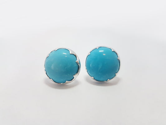 Turquoise and Silver Stud Earrings