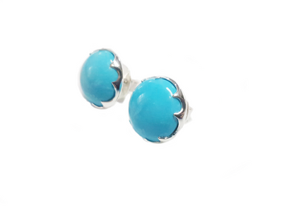 Turquoise and Silver Stud Earrings