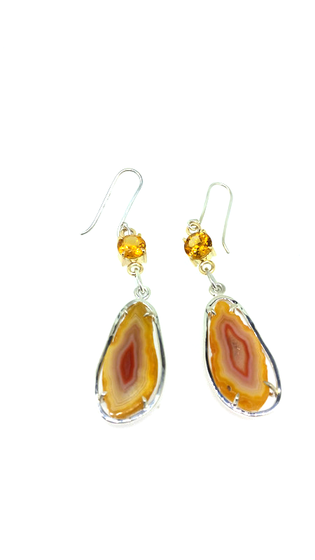 UPDATE: Harvest - Agate and Citrine Drop Earrings