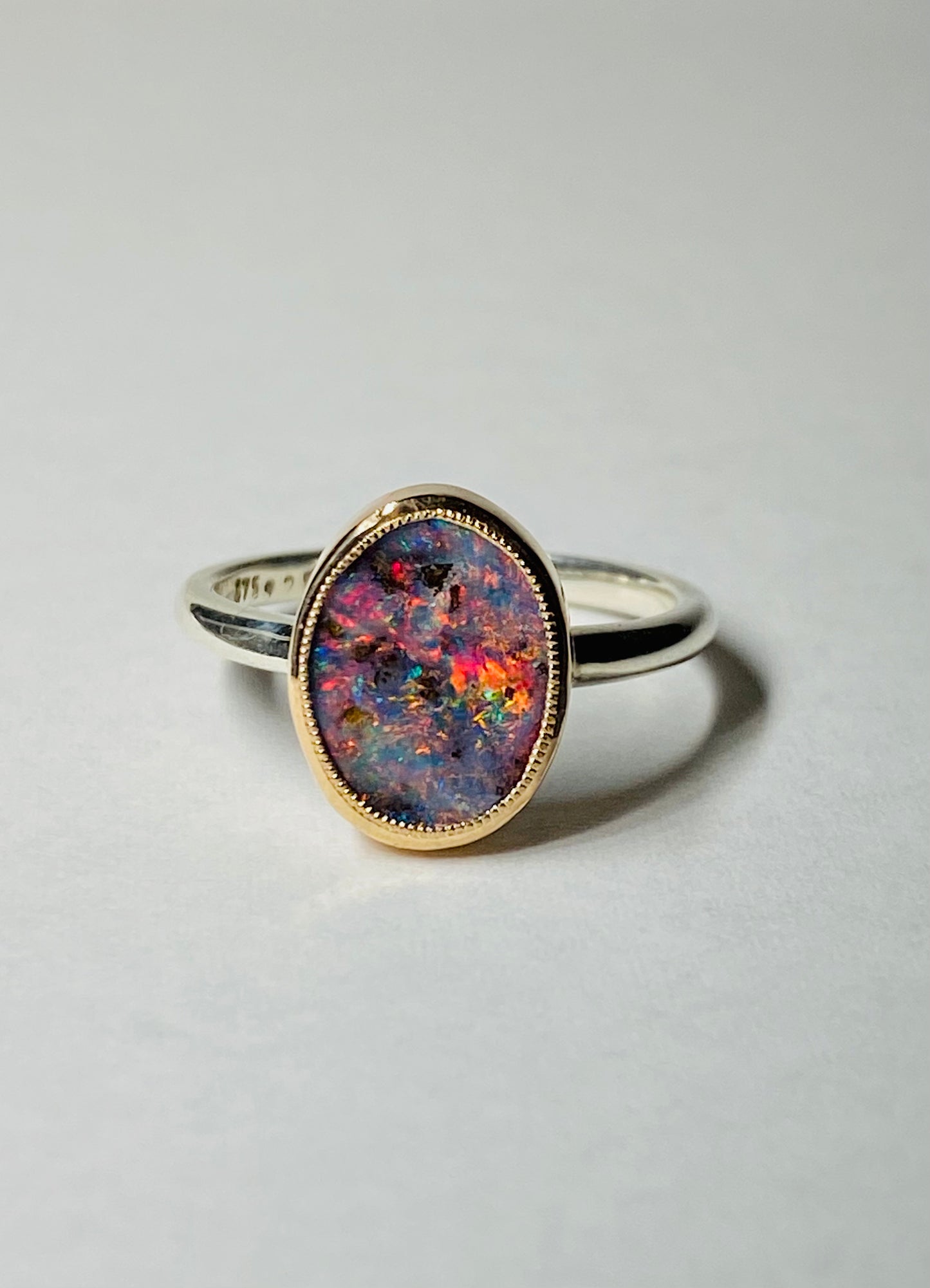 Rainbow Cosmos Opal Ring