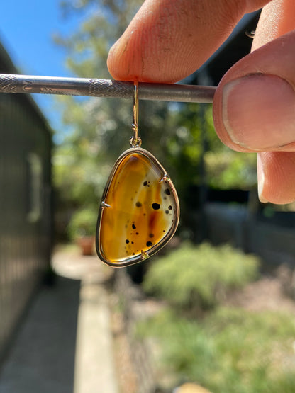 With the Bees Agate Slice Earrings