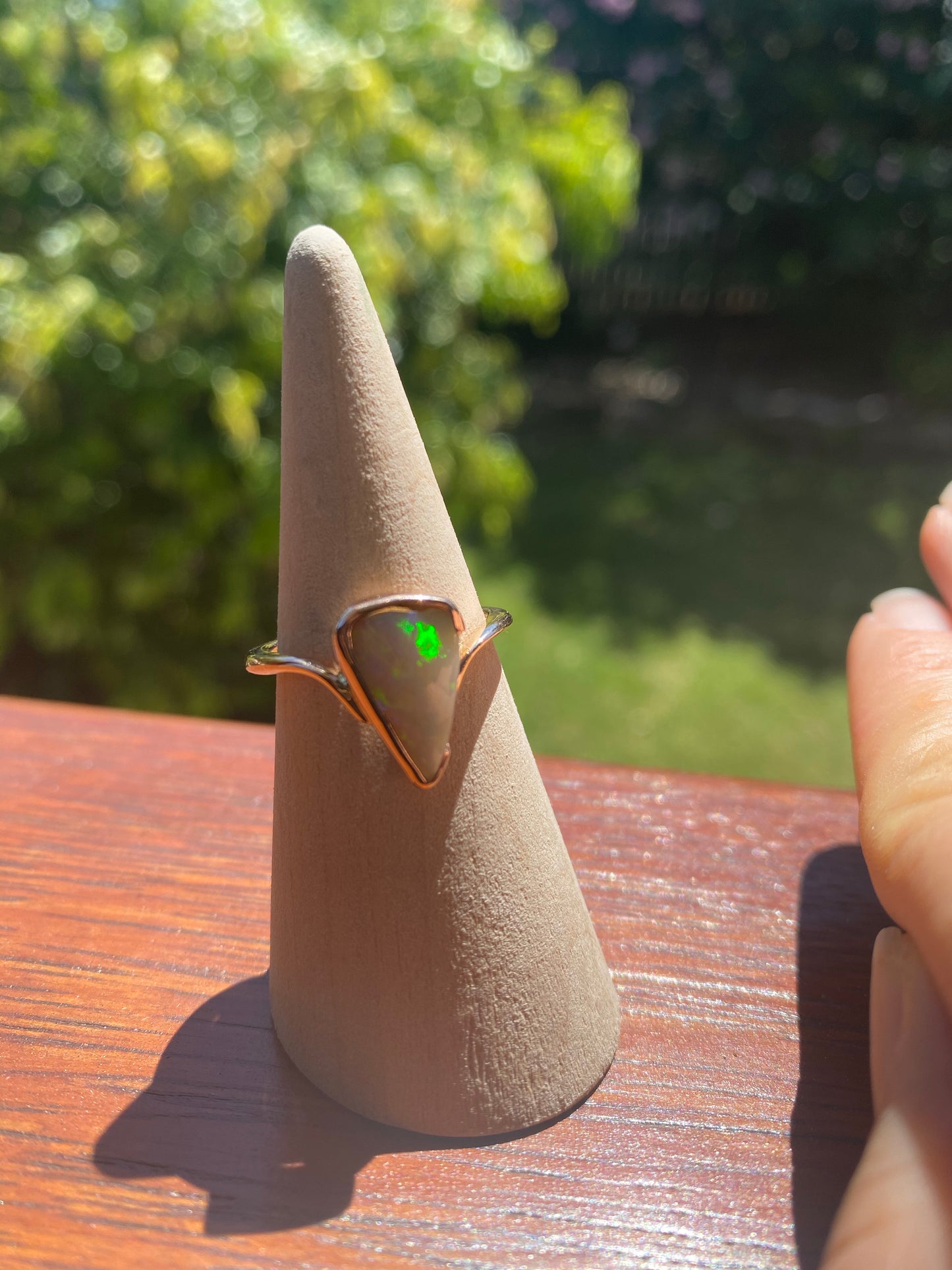 Rosey Reveal Pearly Opal Ring