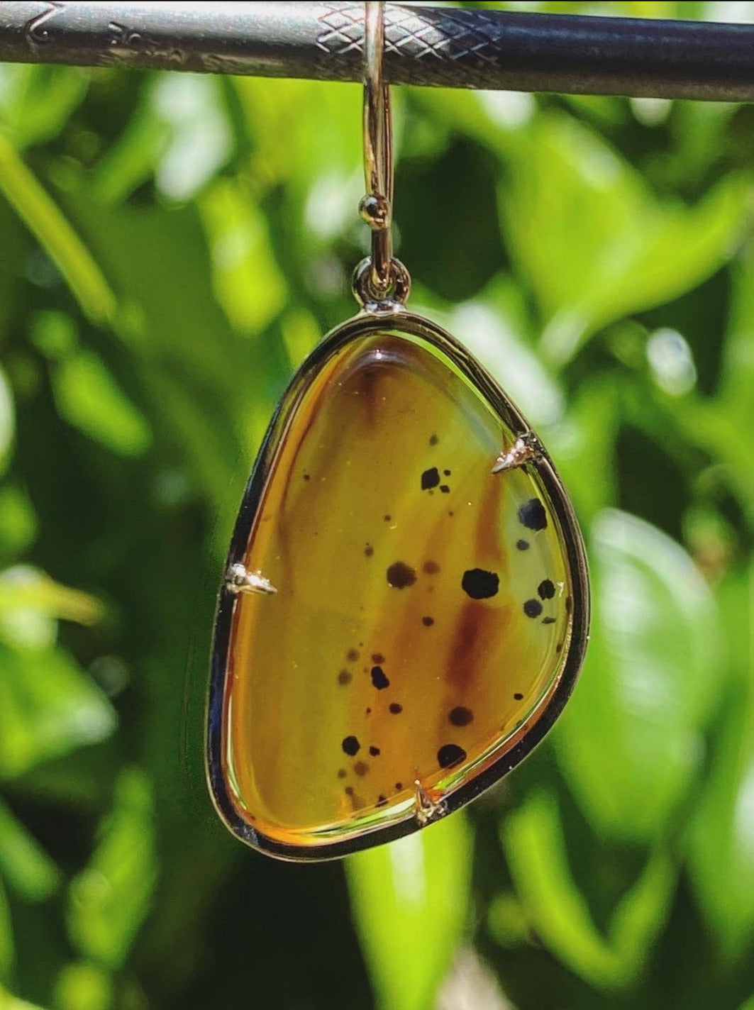 With the Bees Agate Slice Earrings