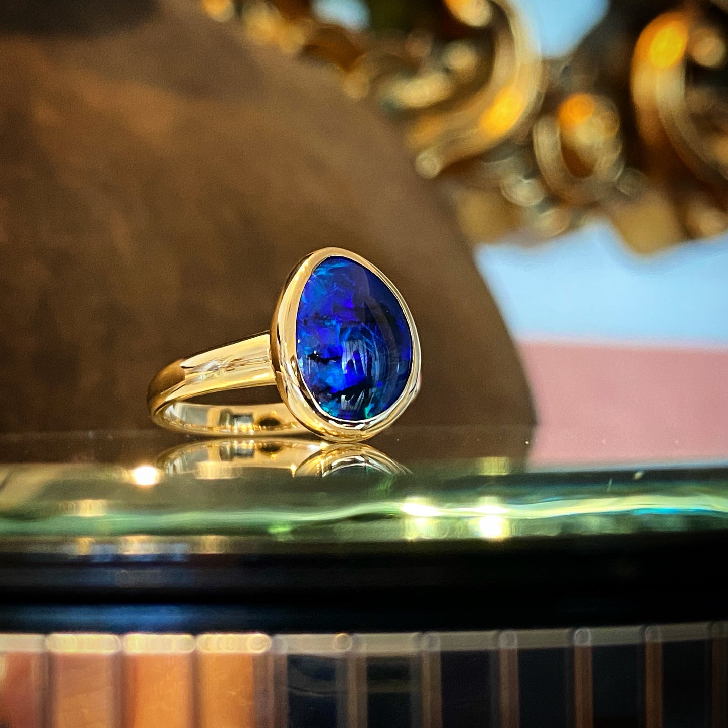 Neon Nights Black Opal Ring