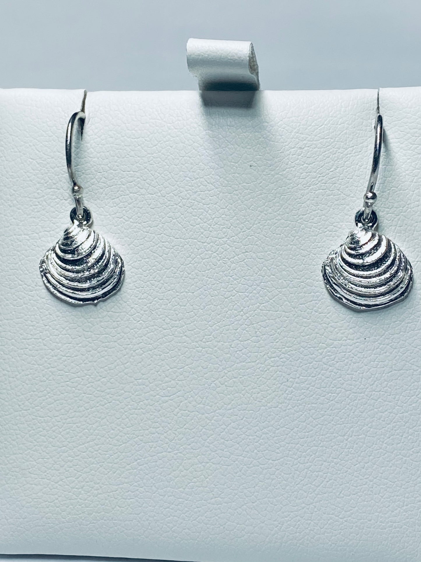 Coastal Silver Shell Drop Earrings Small